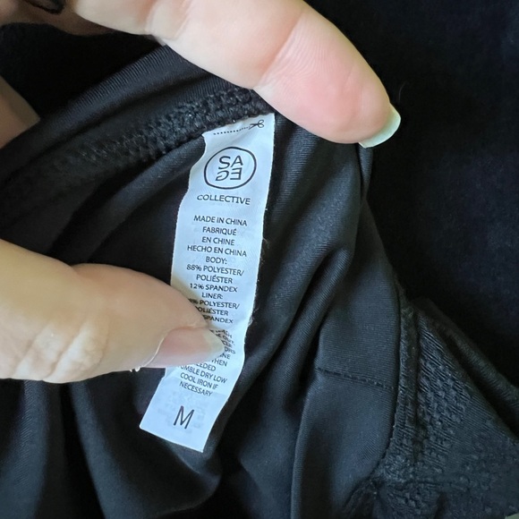 Sage Collective Black sleeveless cropped tank athletic top Size M - Picture 5 of 5